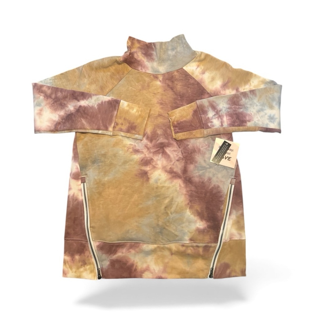 The Sweatshirt Project Tie-Dye High Neck Sweatshirt with Zippers